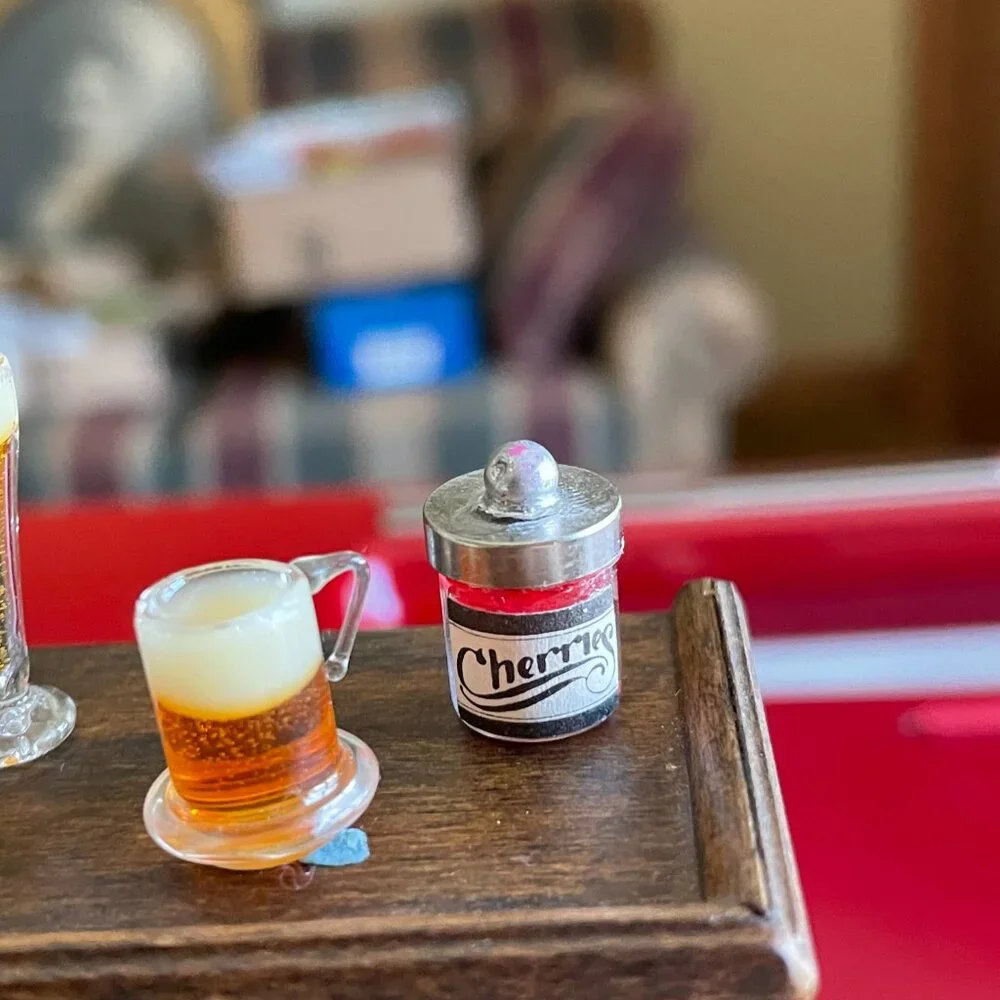 Vintage Miniature Dollhouse Drinks - 3 Beers & 1 Cocktail