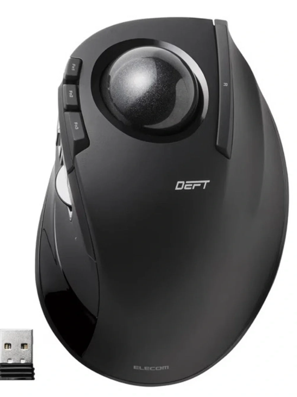 ELECOM DEFT Wireless Trackball Mouse M-DT2DRBK 2.4GHz 8-Button Mac Windows