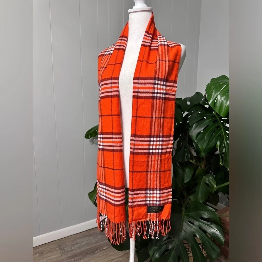 100% Cashmere orange red