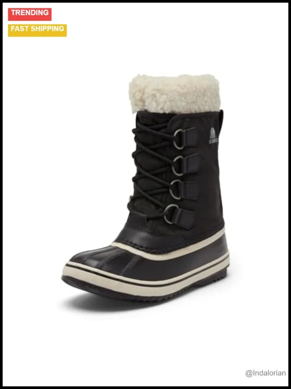 Waterproof Nylon Ankle Snow Boot with Removable Recycled Felt Inner Boot
