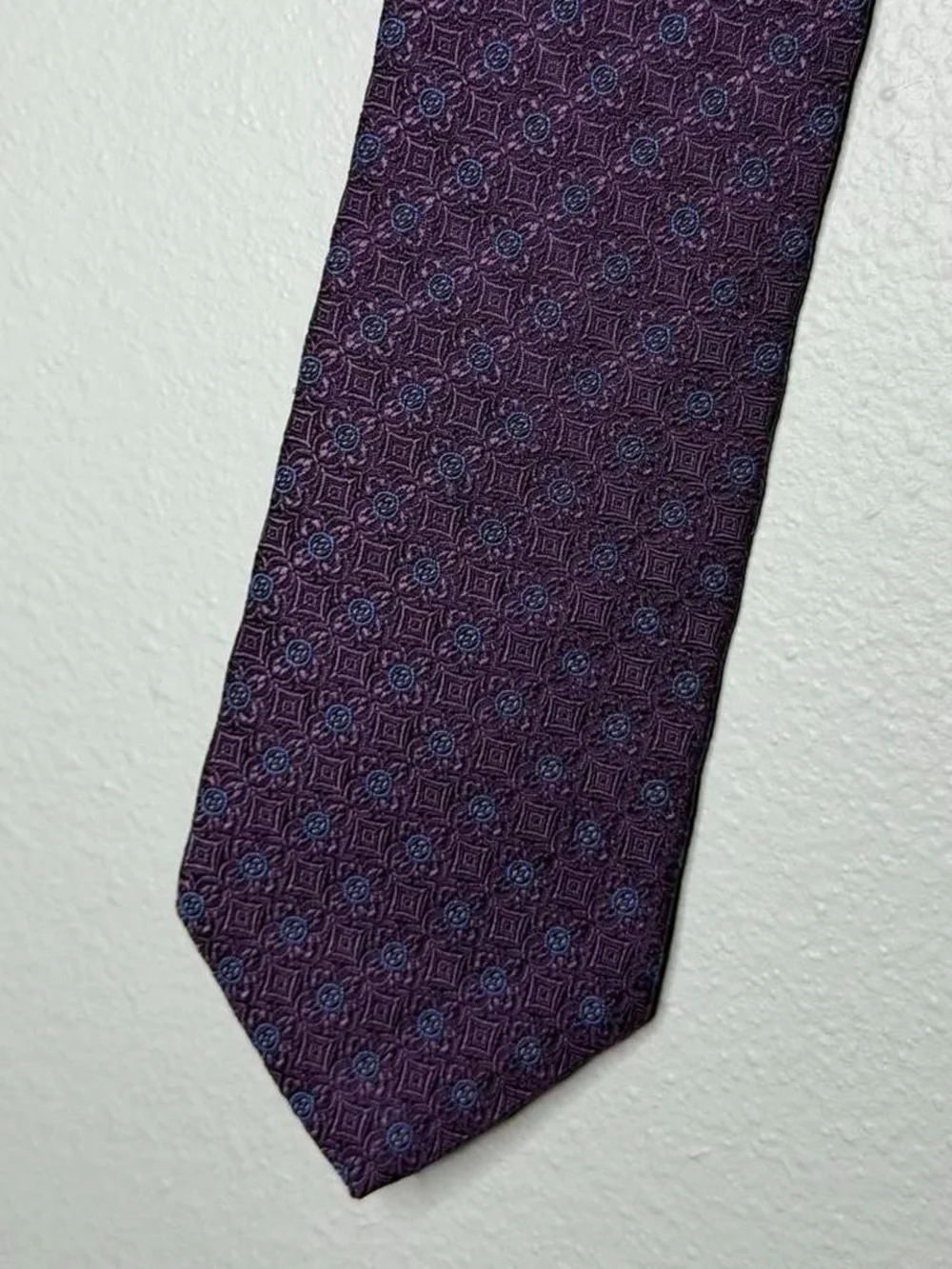 Men's Purple Geometric Silk Tie