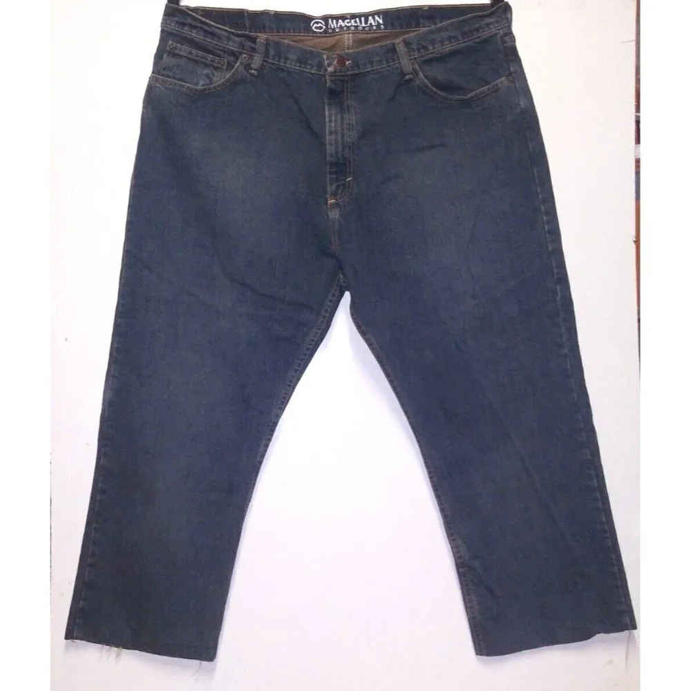 Magellan Outdoors Men's Jeans 42x26 Cotton straight blue thick denim dark wash