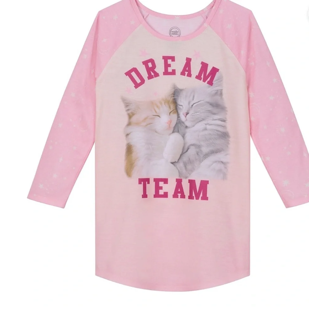Gown girls Dream Team Cats size L 10-12 Wonder Nation polyester