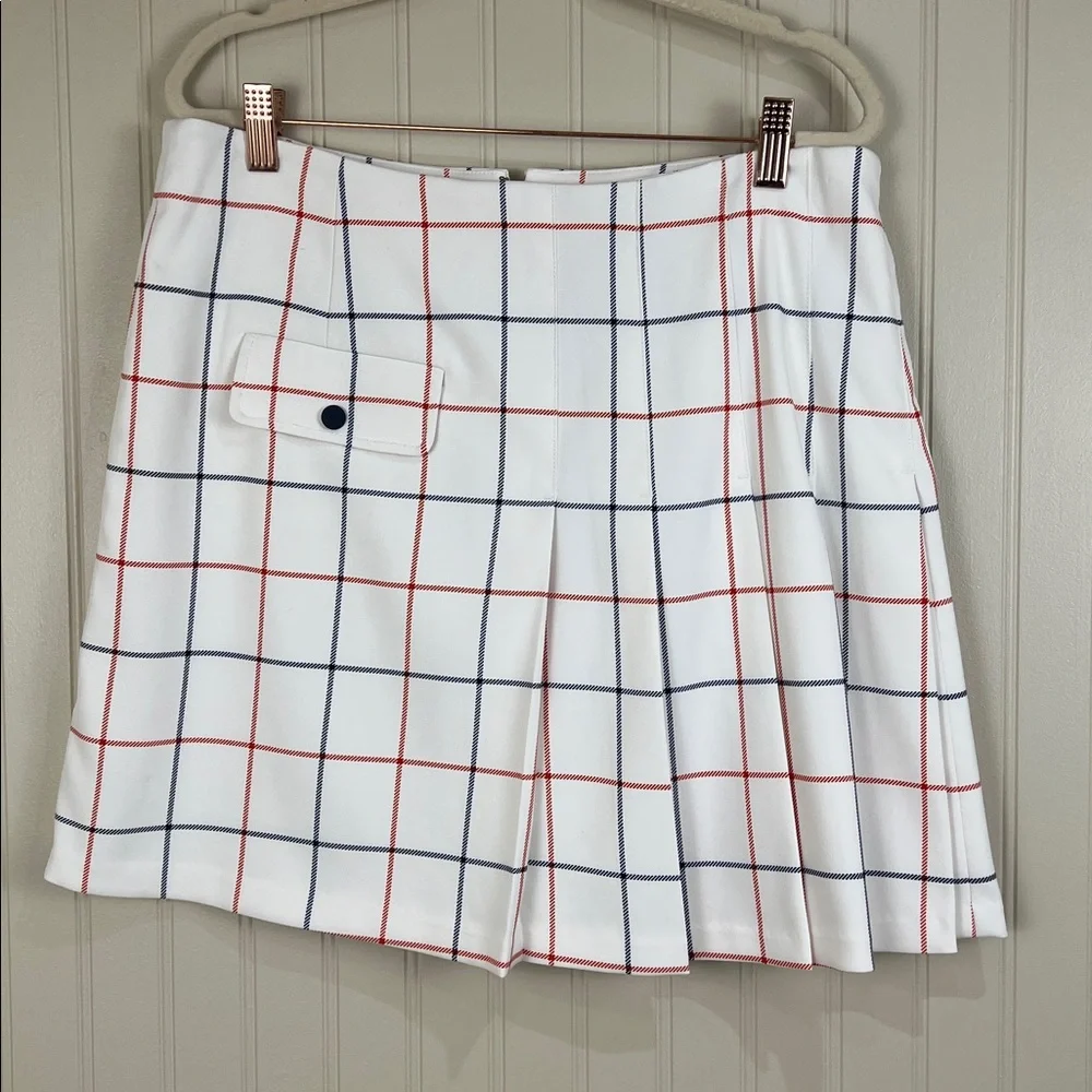 Tori Burch Stretch Women Pleated Skirt Plaid Size Large