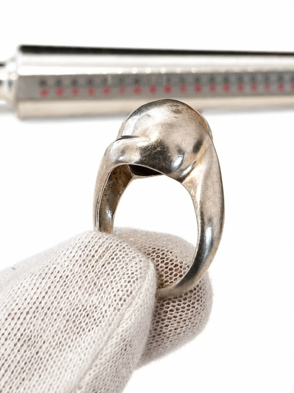 Sterling Silver Sculpted Dome Ring - Silver