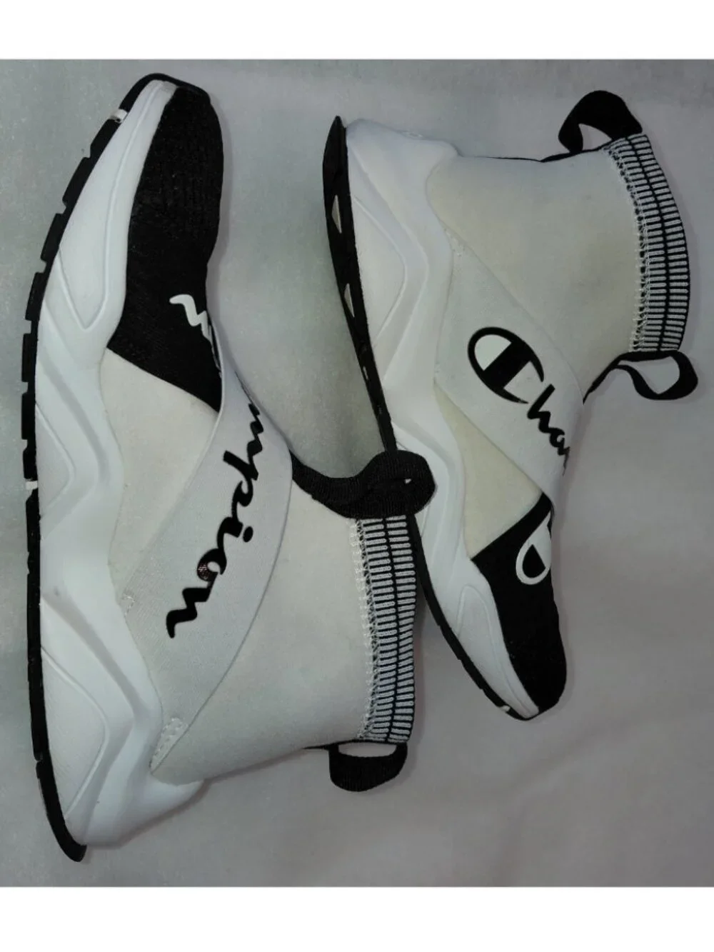 Champion Rally Crossover High-Top Slip-on Sneakers Black/White Size 7Y