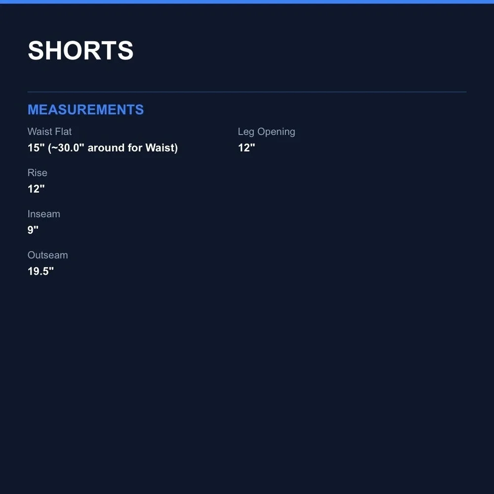 Legend measurements waist
