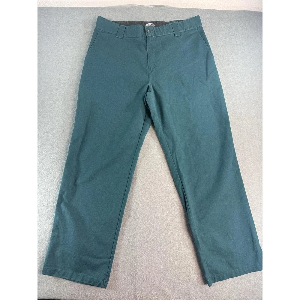 Dickies Flex Skateboarding Pants Mens 36x32 Green Relaxed Fit Chino Casual