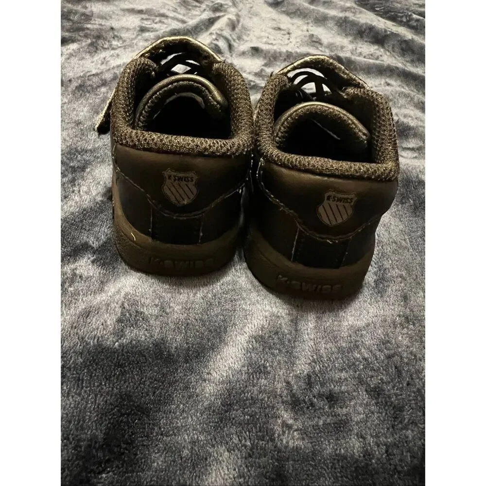 K-Swiss Toddler Size 4 Black Uniform School Shoes Hook & Loop Sneakers EUC