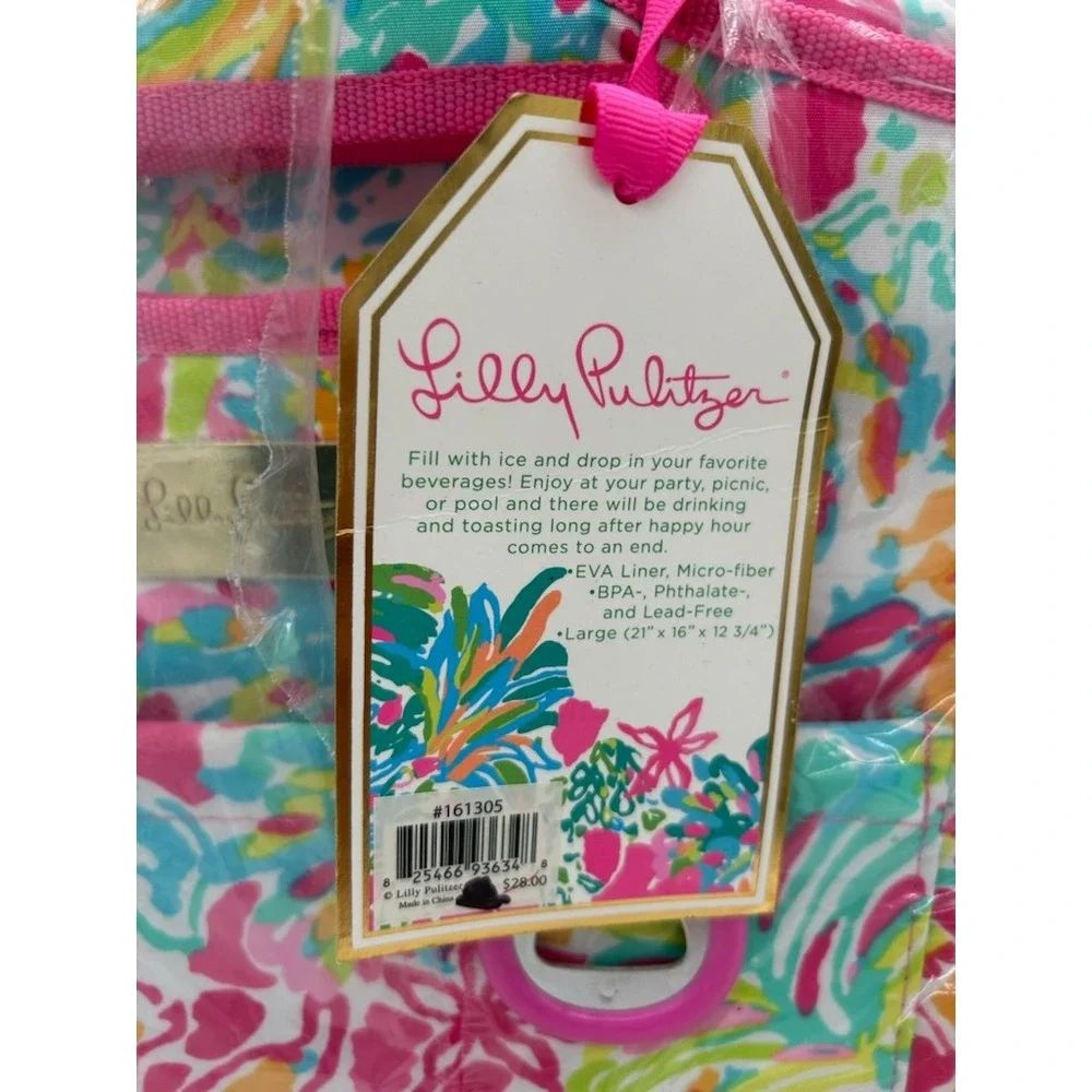 NEW Lilly Pulitzer Beverage Bucket Women's One Size Pink Spot Ya Floral Cooler
