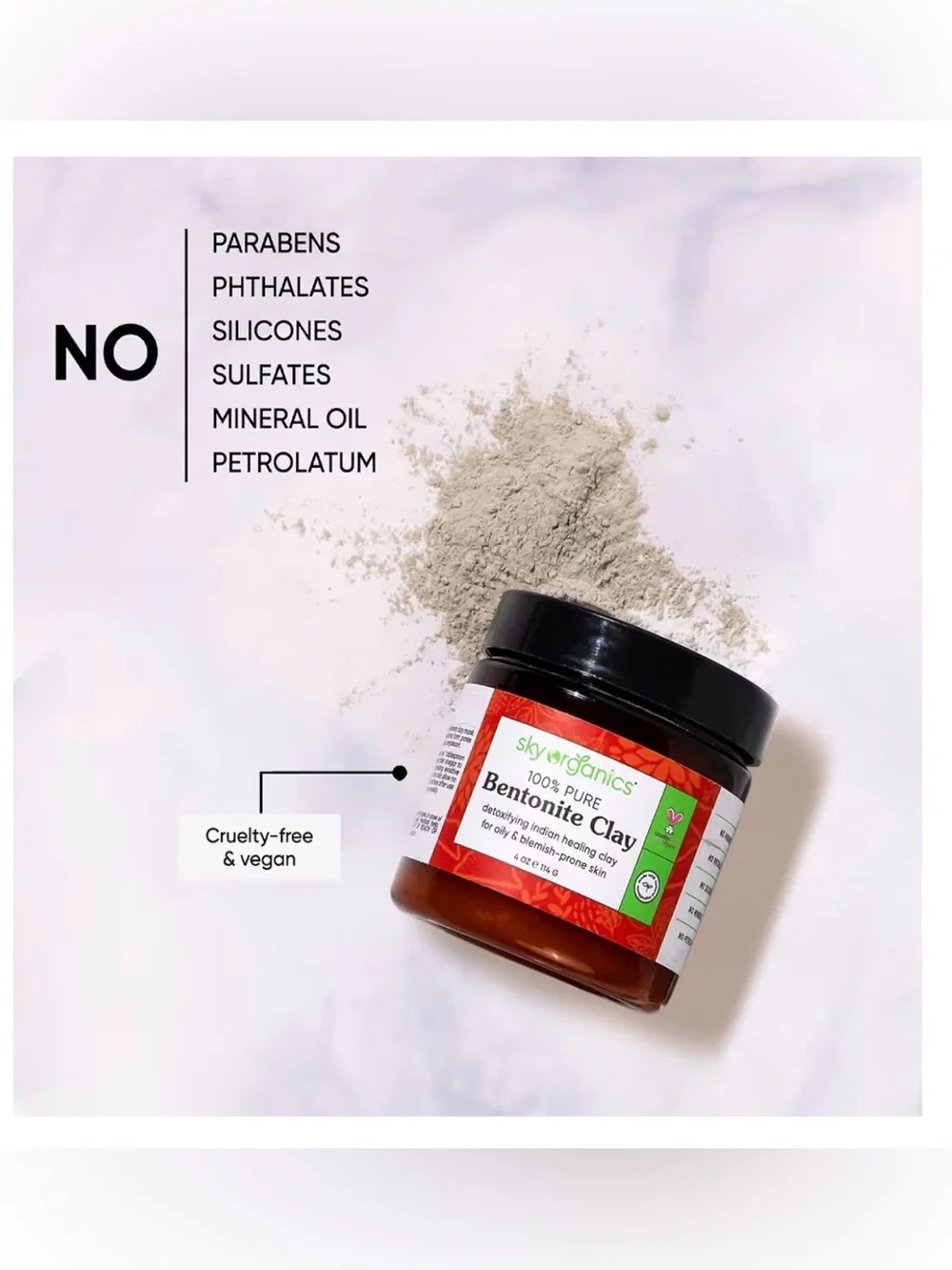 Sky Organics 100% Pure Bentonite Clay