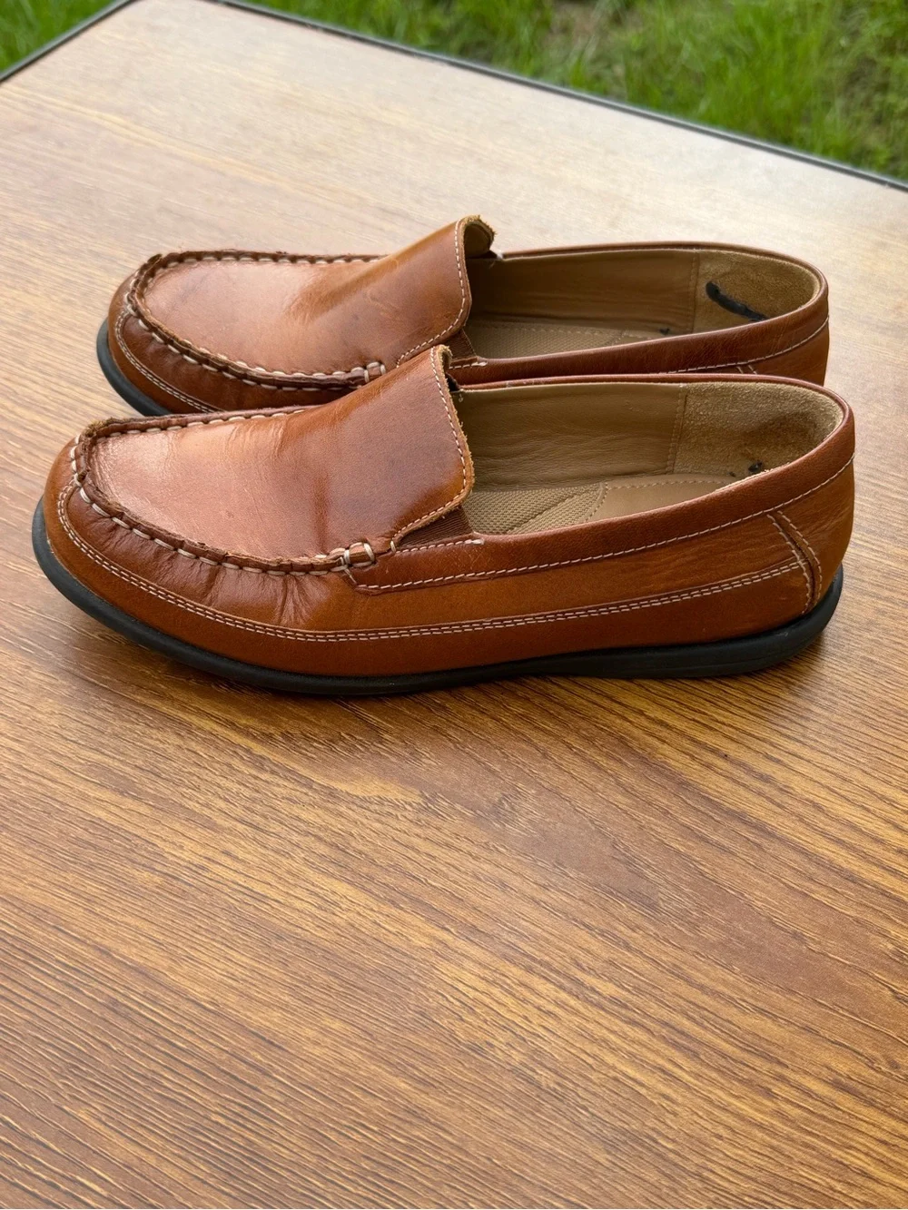 Johnston & Murphy Boys Leather Penny Loafers Size 6M Brown Slip On Casual