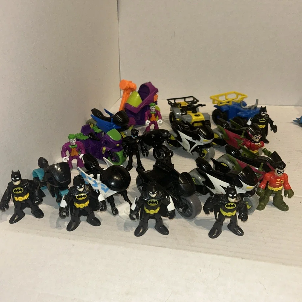 Imaginext DC Batman Motorcycle & Quad Lot‎ With Figures Joker, Catwoman, Robin