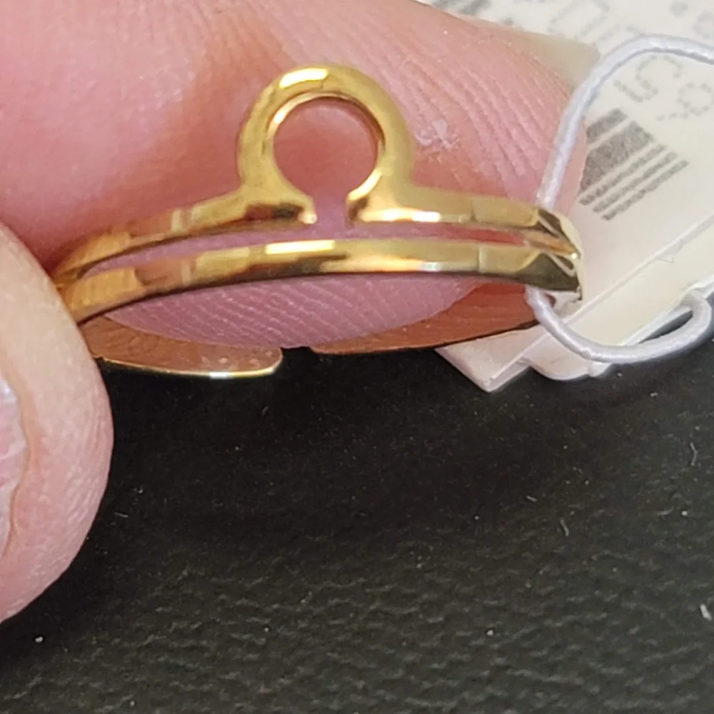 Libra Zodiac Gold Ring One Size Marked 925 Women's Sterling Forever Jewelry
