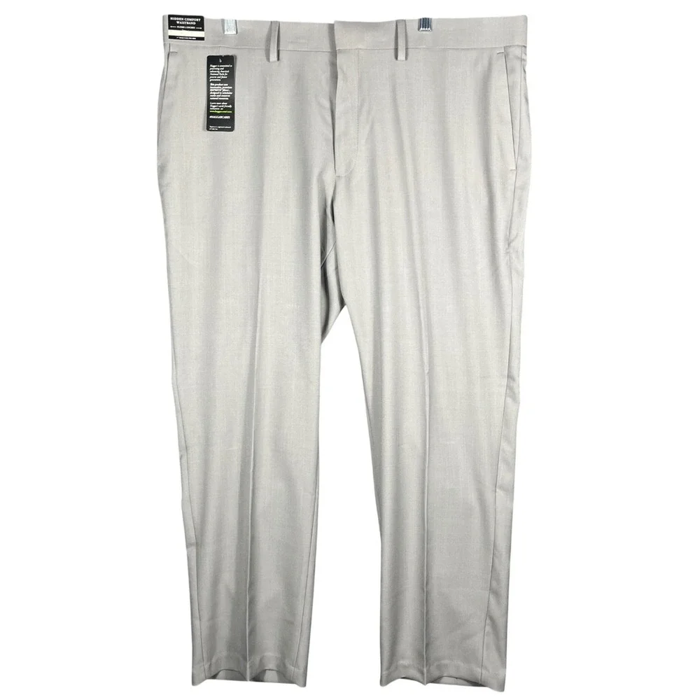 Haggar Premium Comfort Dress‎ Pants Mens 40x29 Grey Straight Fit HD70652 NEW