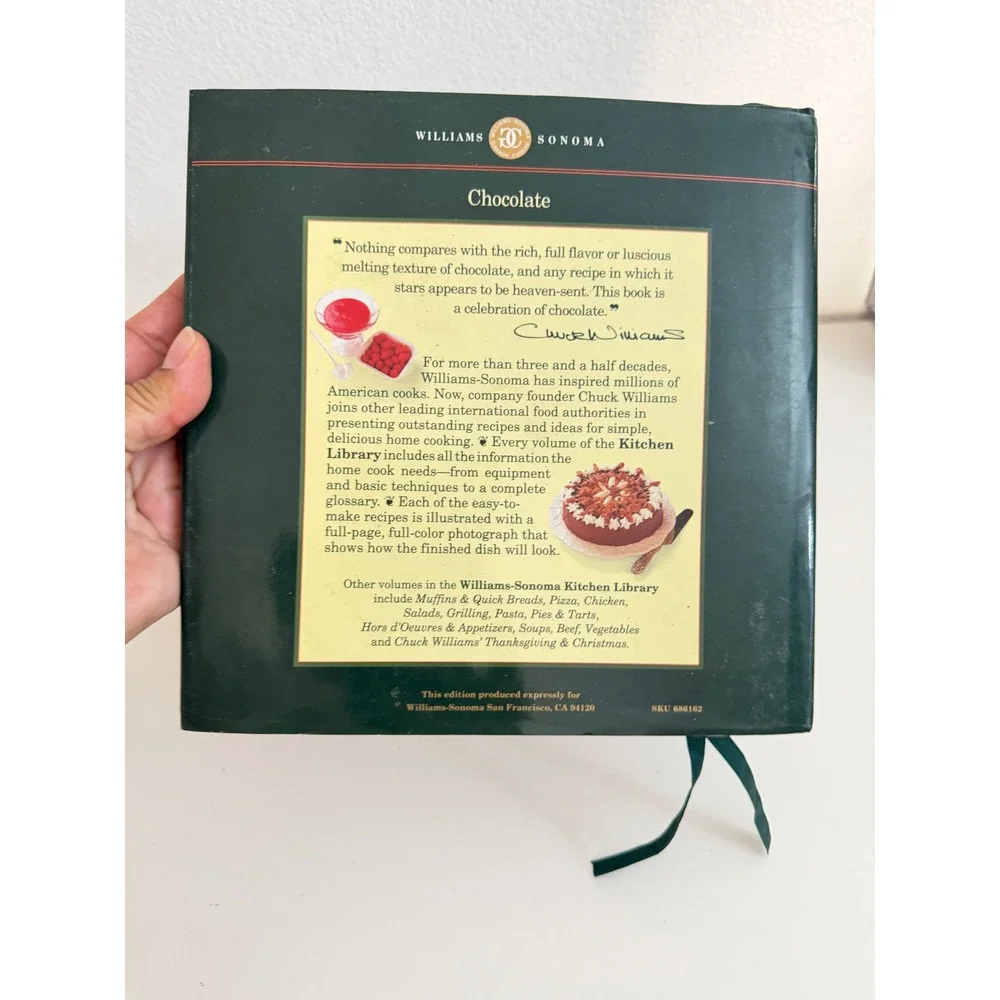 Williams-Sonoma Kitchen Library Chocolate Cookbook Hardcover Recipes Dessert