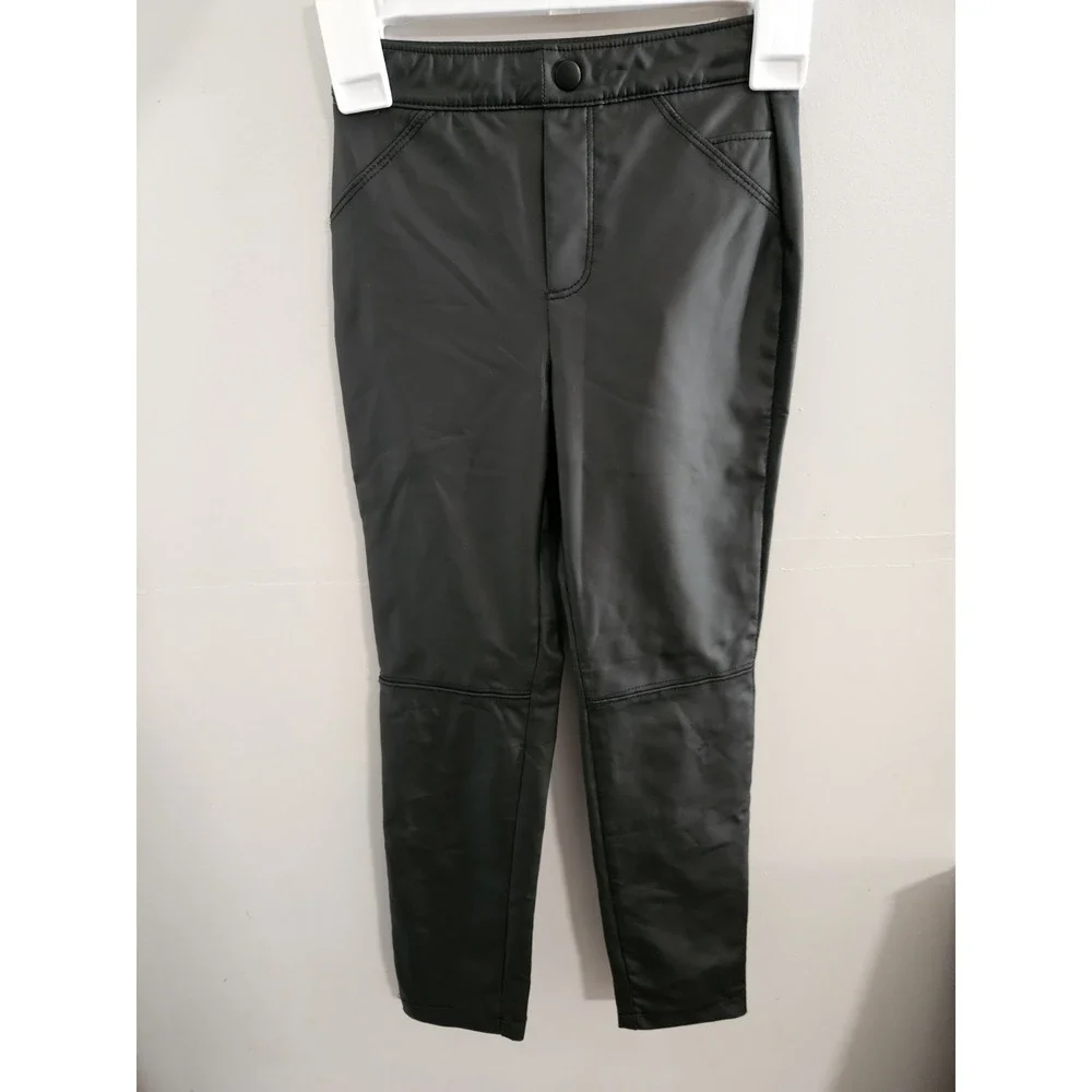 Girls‎ Zara Sz 7 Faux Leather Skinny Jeans Black