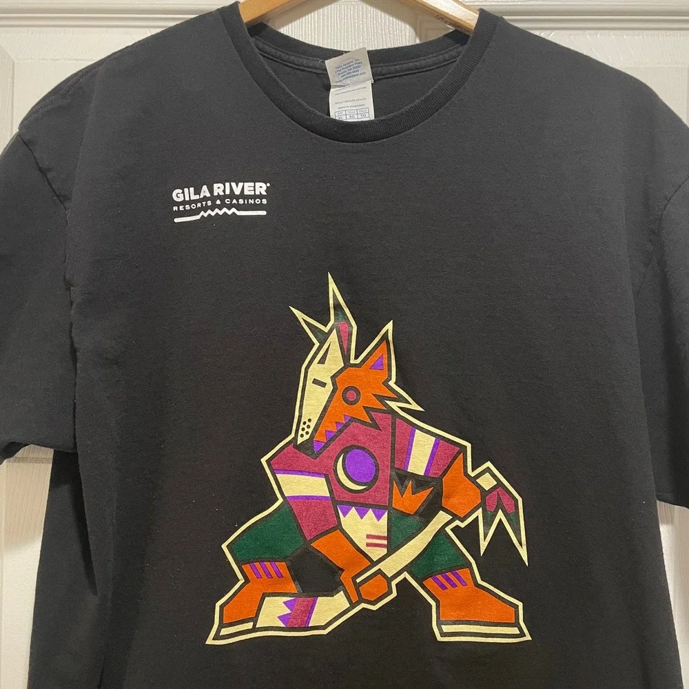 Arizona Coyotes Kachina T-Shirt Delta Mens XL Black Cotton NHL Hockey Gila River