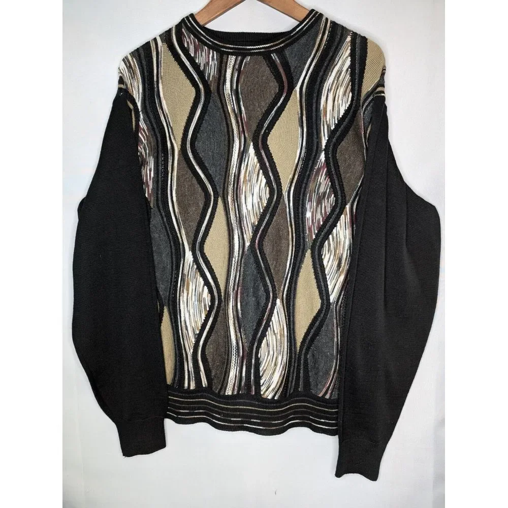 Cellinni Collezione Coogie Style 3D Knit Mens‎ Pullover Sweater Size Medium Wool
