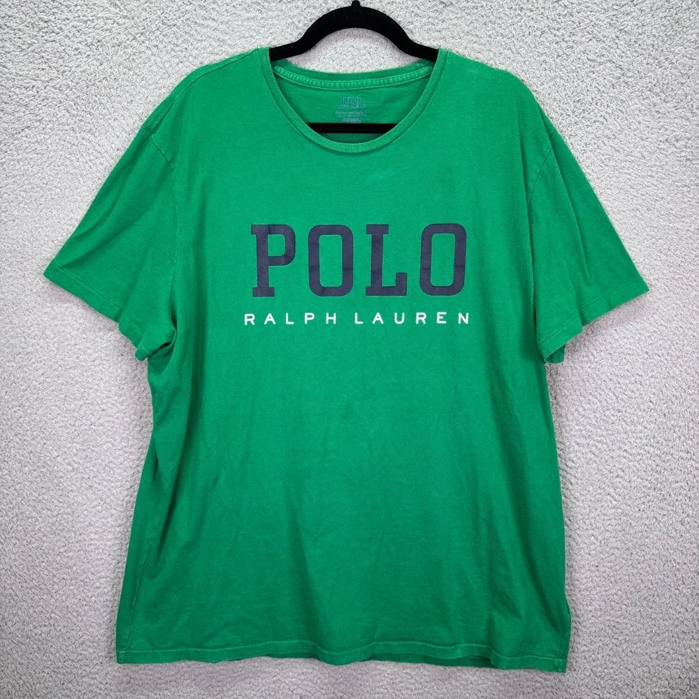 Polo Ralph Lauren Tshirt Mens XL‎ Green Crewneck Preppy Lounge Active Everyday