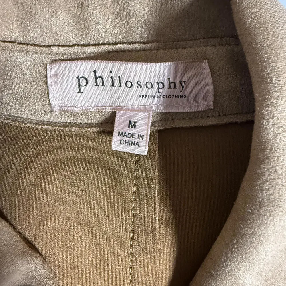 Philosophy faux suede