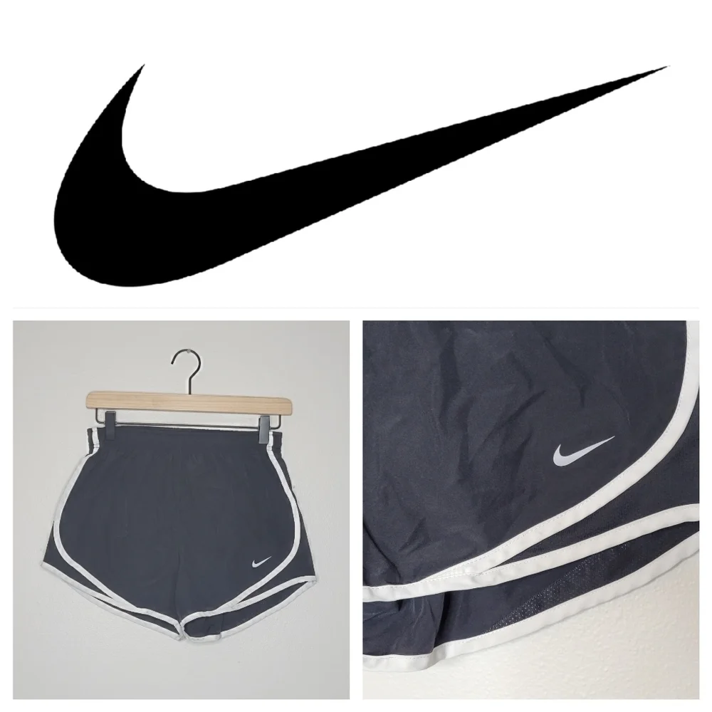 Nike Dri Fit Running Shorts‎ Women Size Small Black White Trim Athletic