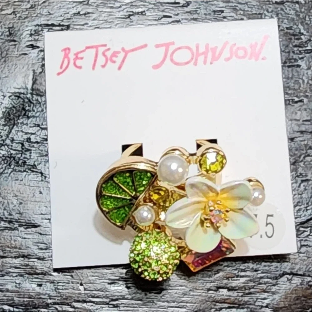 Betsey Johnson flowers bruch bling