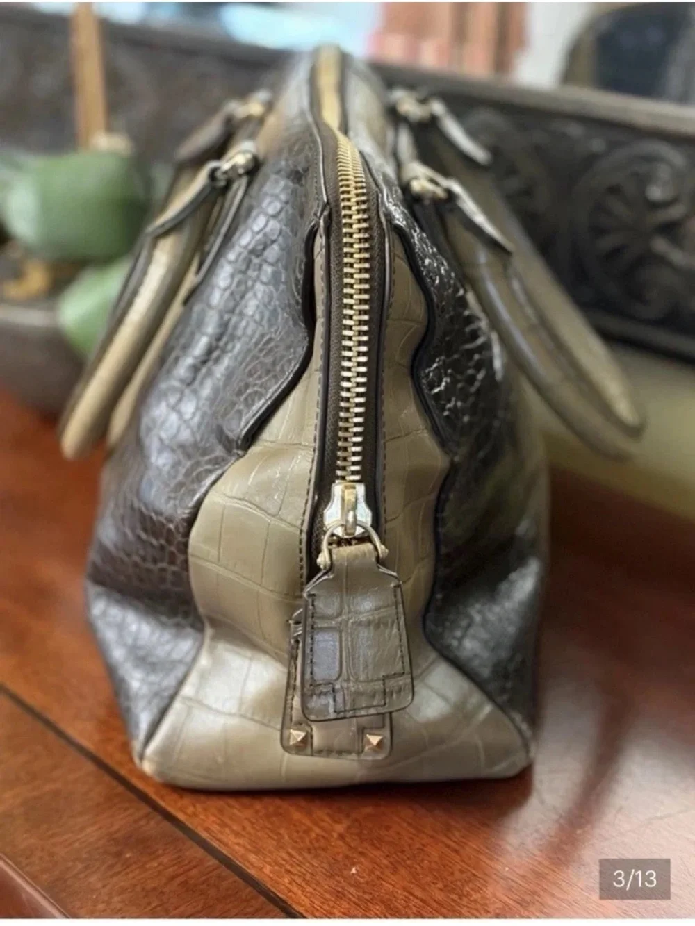 henri bendel croc embossed