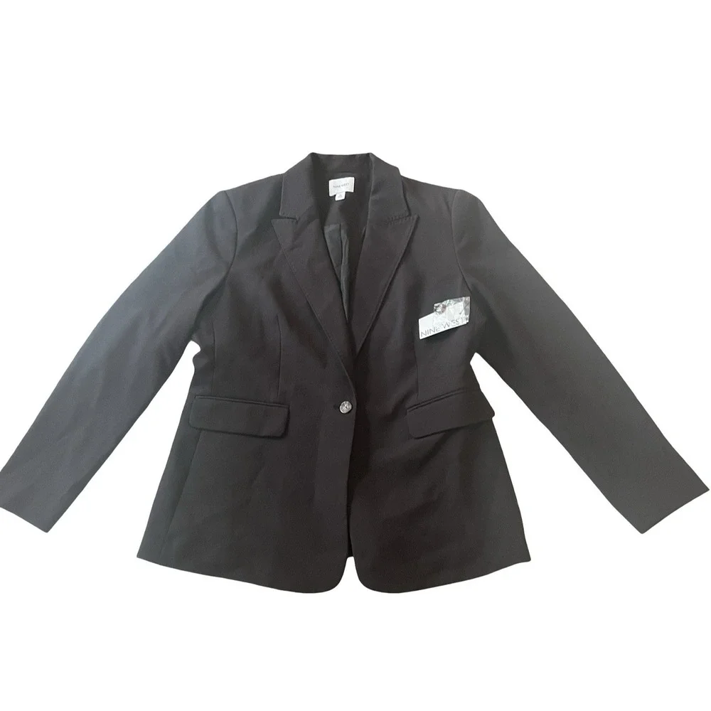 NWT Nine West Women's Size 16 City Blazer Black Career Formal Capsule Work‎