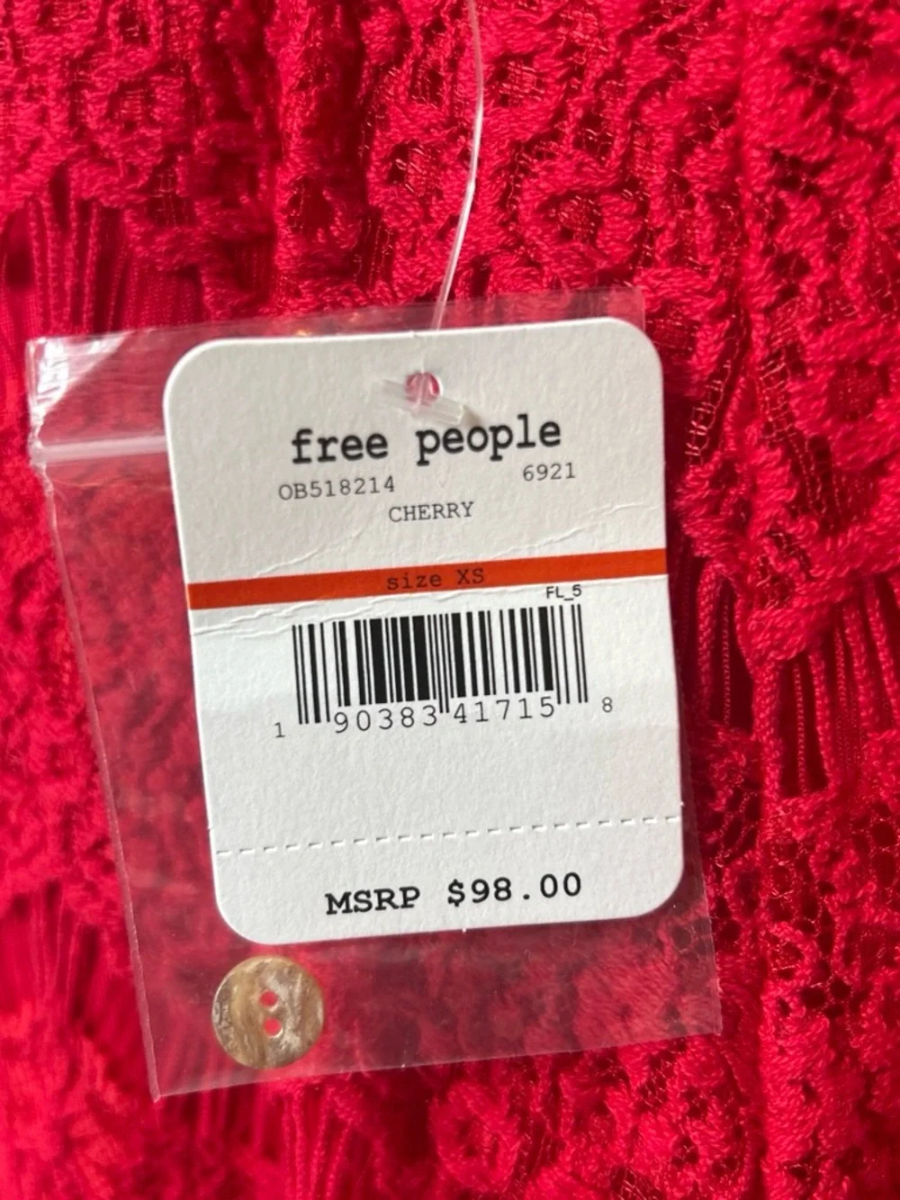 Free People Coral Lace Backless Mini Dress