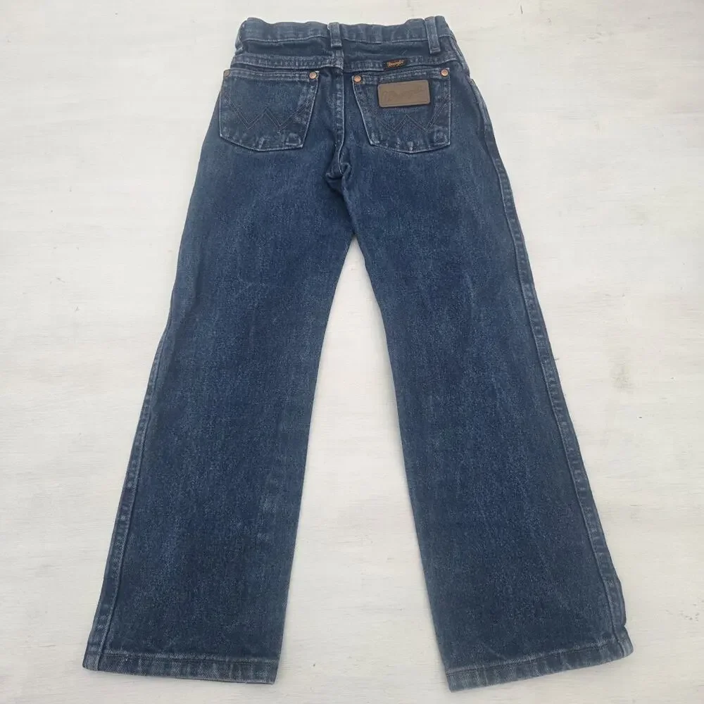 Vtg Wrangler 13MWZBP Cowboy Cut Jeans Western Rodeo Boys Size 8 Slim Distressed