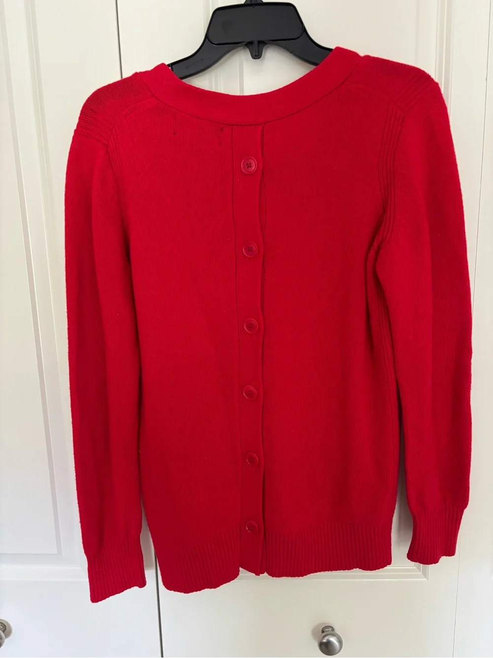 Women Banana Republic Red Filpucci Italian Yarn Sweater large Button Back V Neck