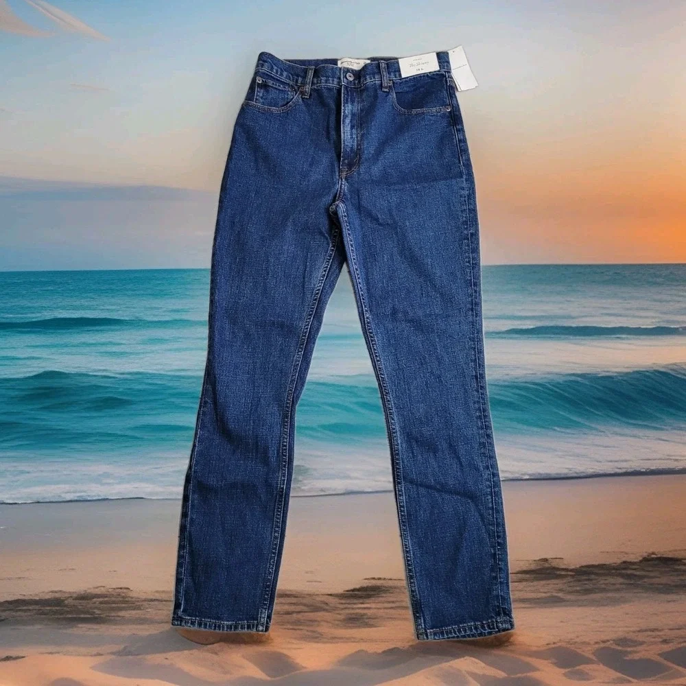 👖NWT Abercrombie‎ Fitch Jeans Womens 28/6L Medium Wash The Skinny Stretch Denim