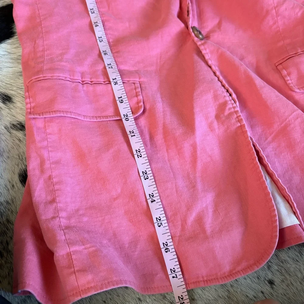 A.L.C. Coral Pink Donovan Linen Cotton Blend‎ Blazer Jacket Size 2