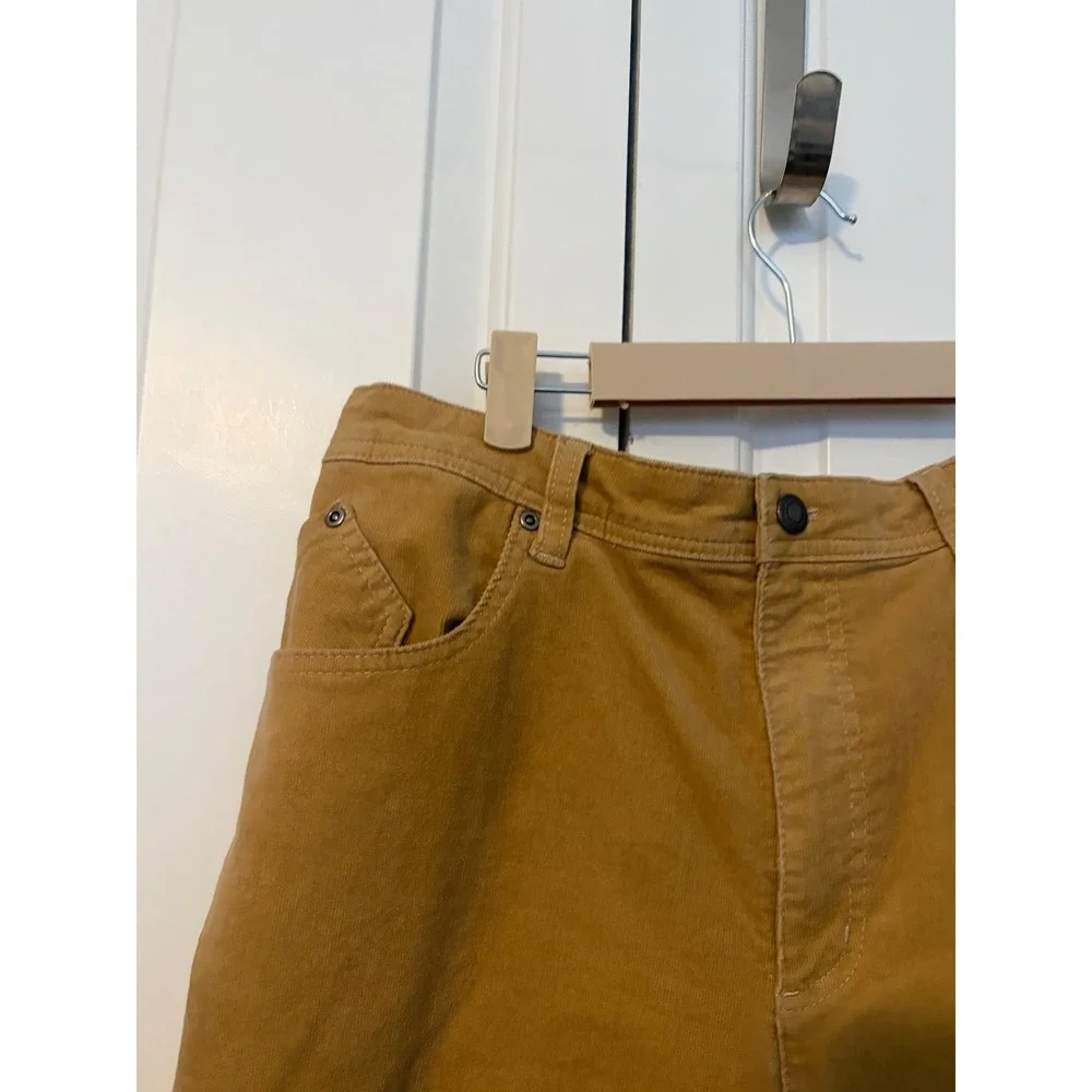 Chicos Women Tan Corduroy Flare Pants‎ Size 3 / XL/16 Short