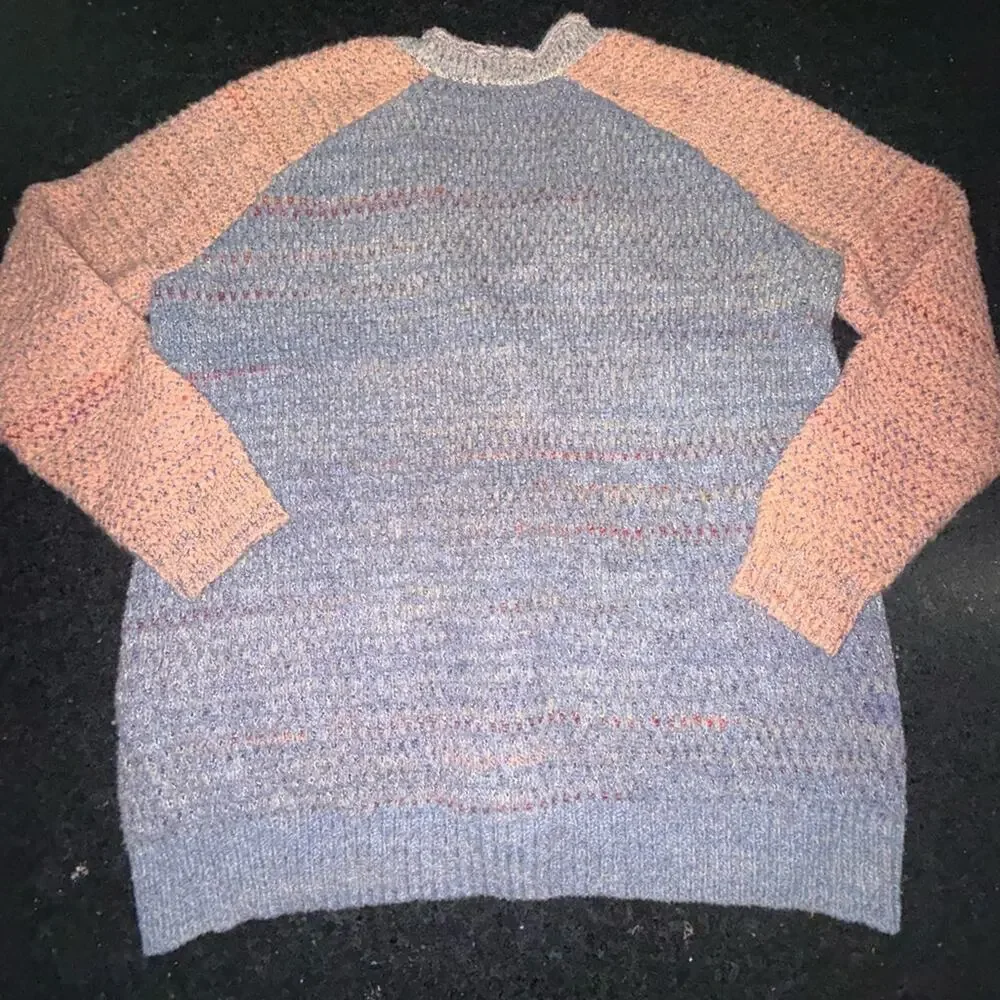UEC THURSDAY ISLAND SPECKLED Multicolor IVORY BLUE PEACH Cardigan Sweater SZ S