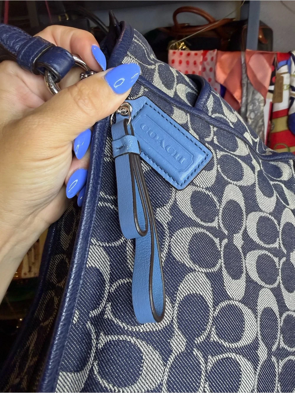 Coach tote navy