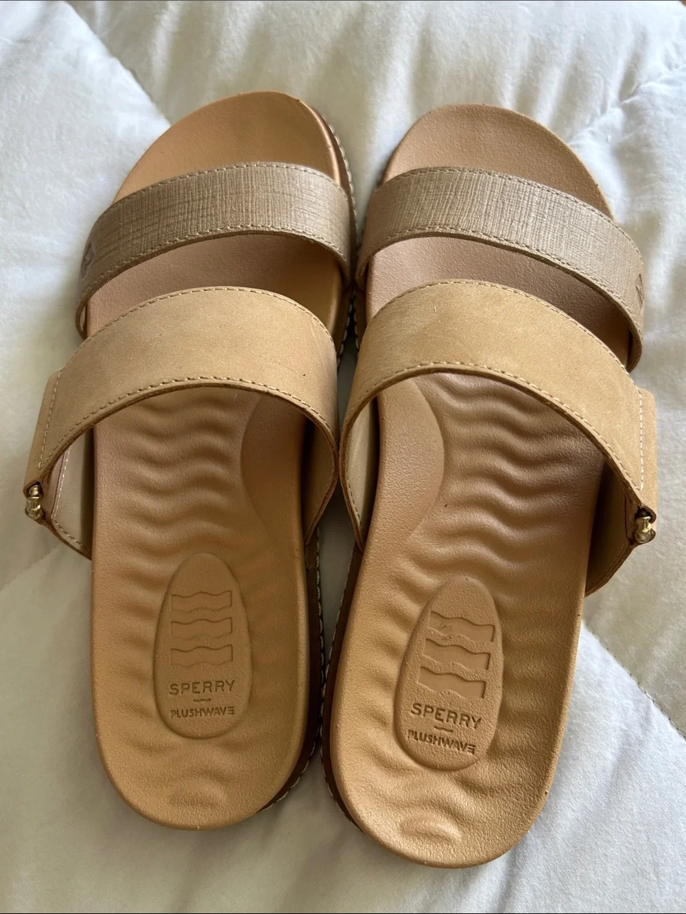 Sperry Tan Double-Strap Slide Sandals