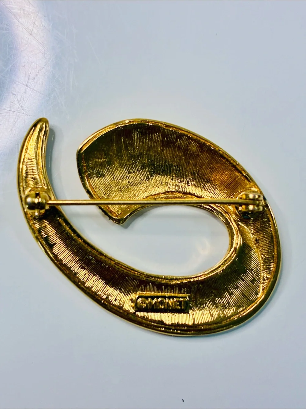 Monet signature brooch