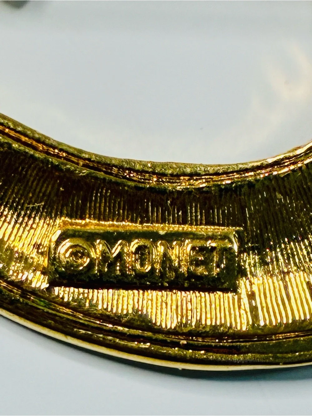 Monet signature brooch