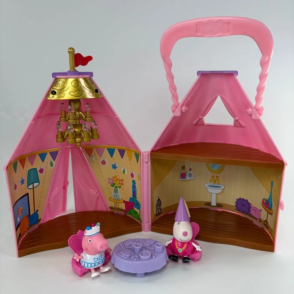 Peppa Pig Glamping Tent Carry‎ Along Toy 2 Figures Suzy Sheep & Peppa READ