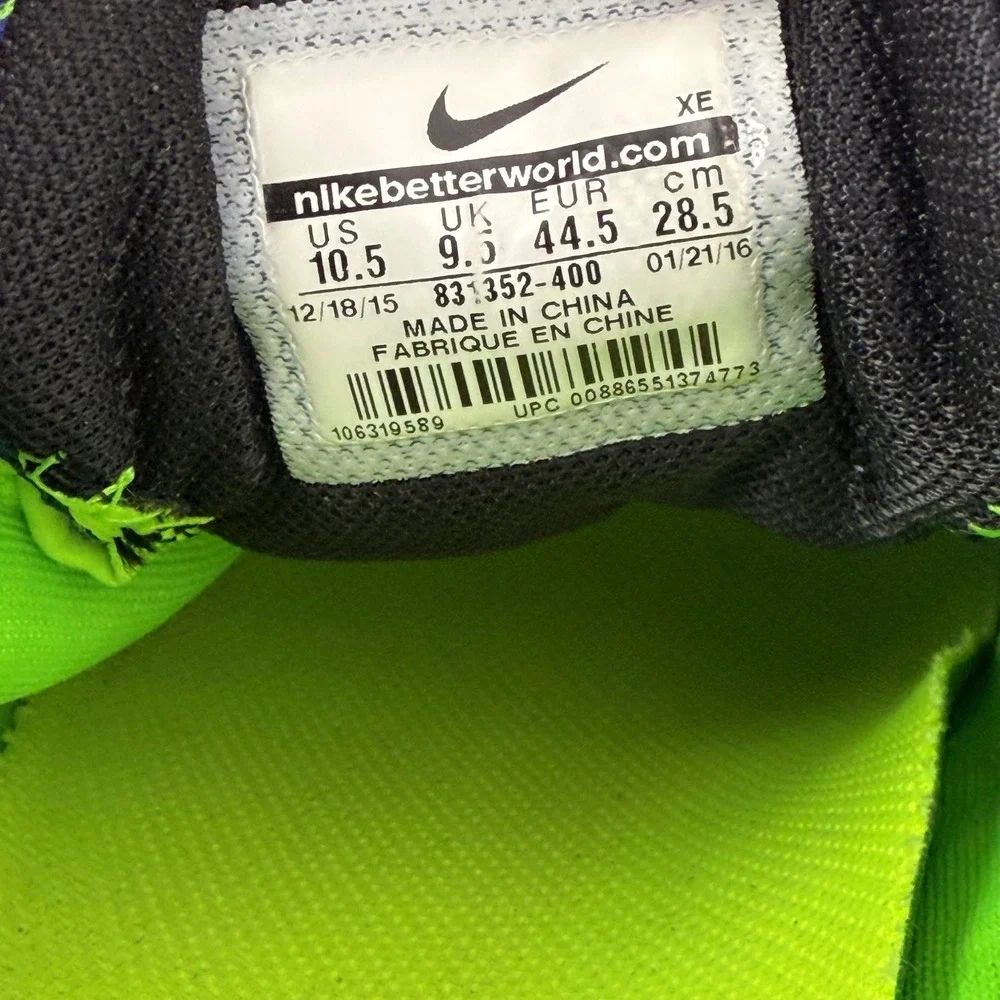 Nike Air Zoom Pegasus 33 Mens Running Shoes Blue Black Volt 831352-400 Size 10.5
