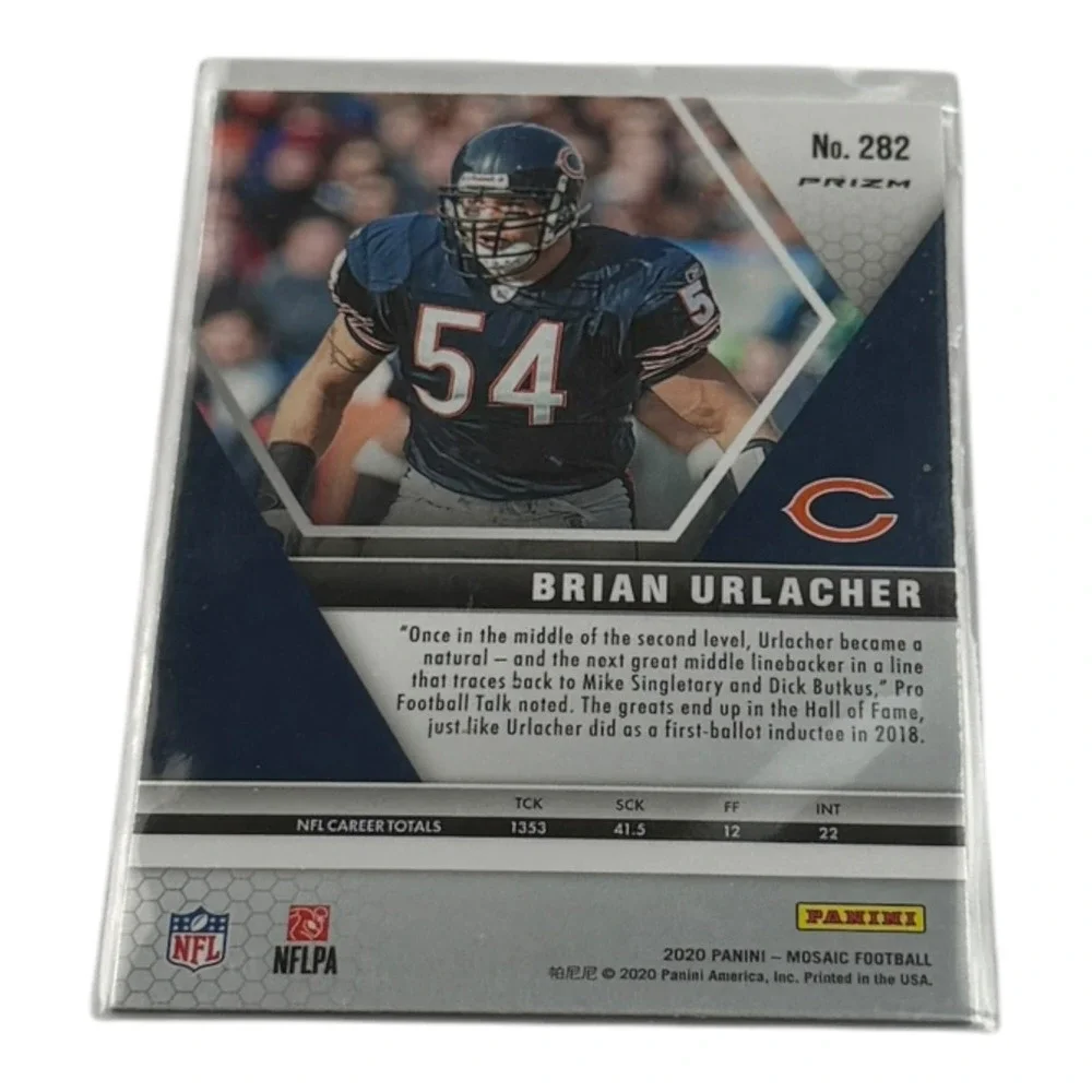2020 Panini Mosaic Football Brian Urlacher Hall of Fame Orange Reactive Prizm