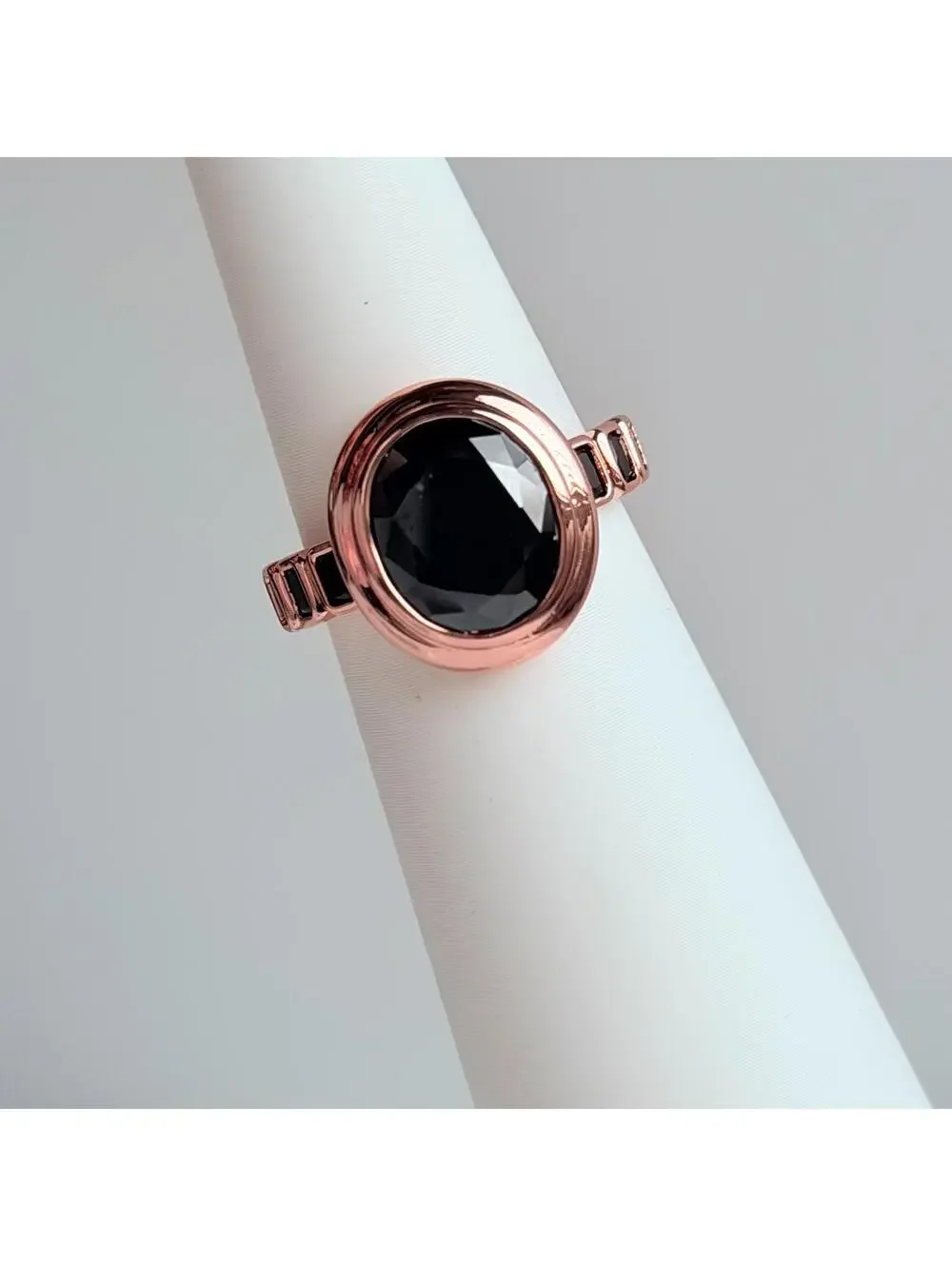 Bomb Party Ring Sz 8 “A Glimpse Of Wild” Bezel Black Onyx on Rose Gold BORG