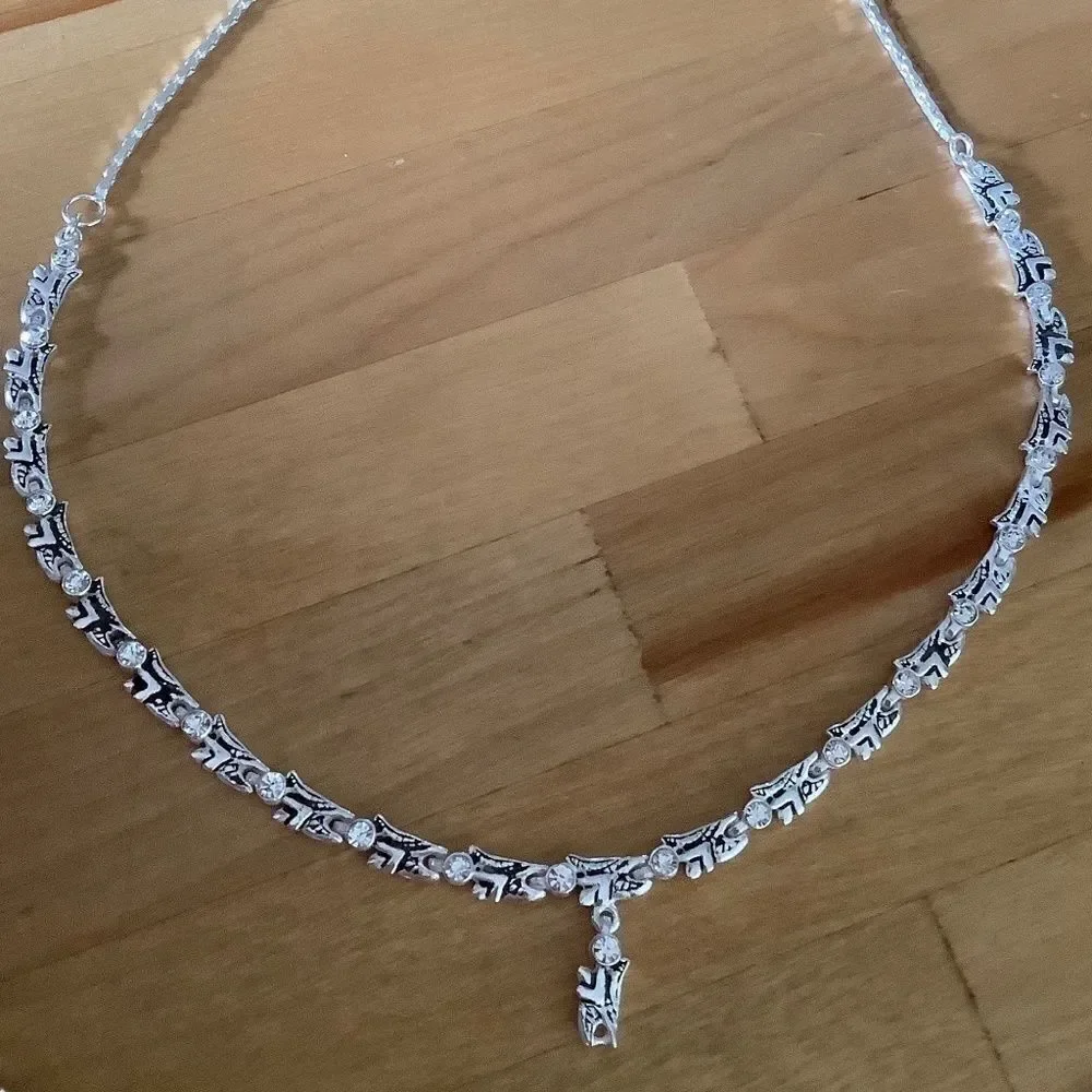Sterling silver zircon set. sterling silver