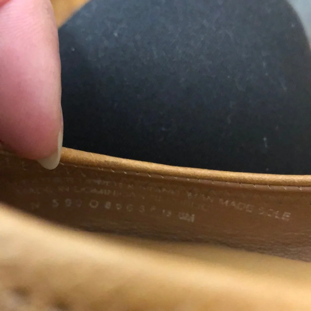 Tory Burch Tan Leather Logo Ballet Flats