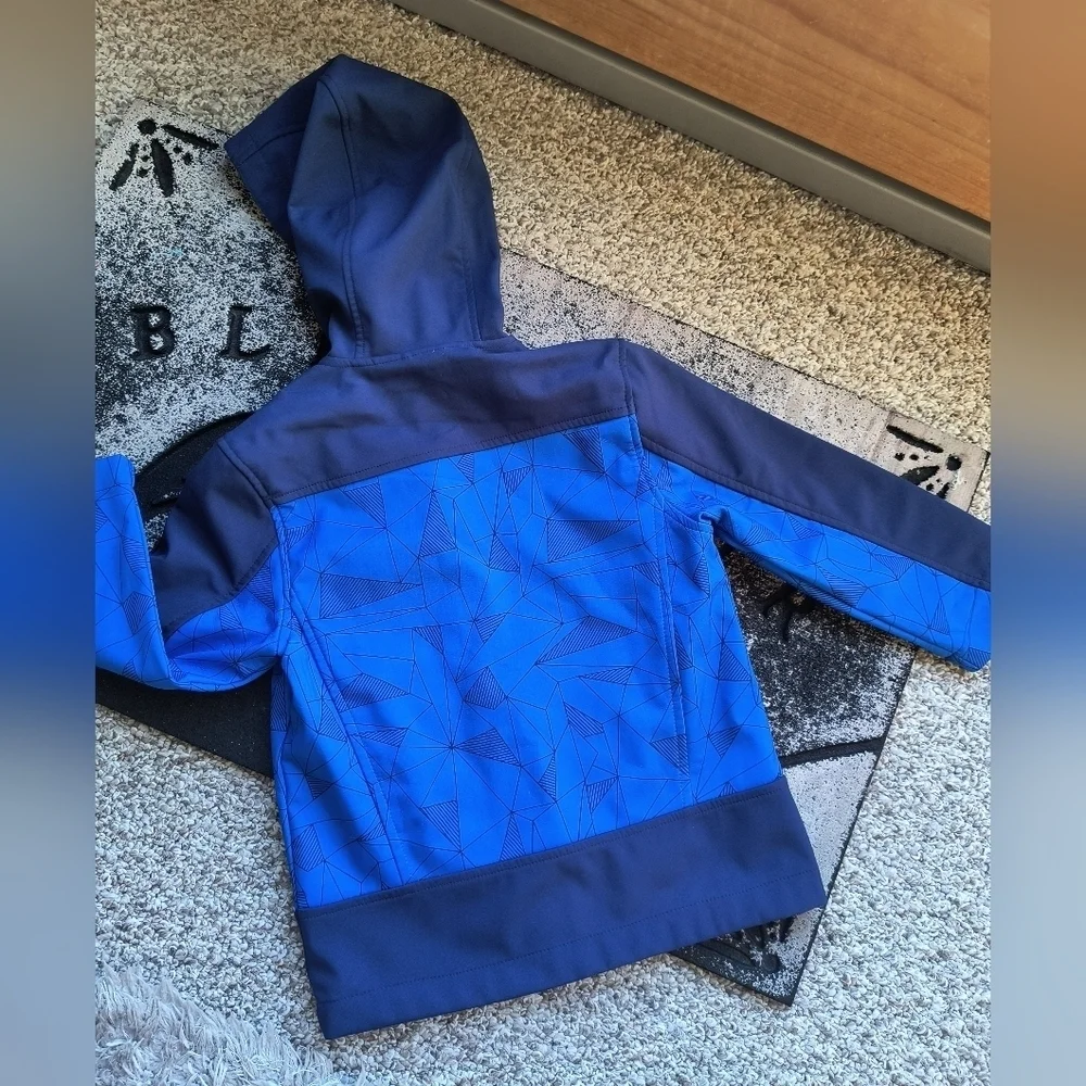 Free Country Toddler Boys Soft Shell Hooded Jacket Fleece Lined Blue Size 4