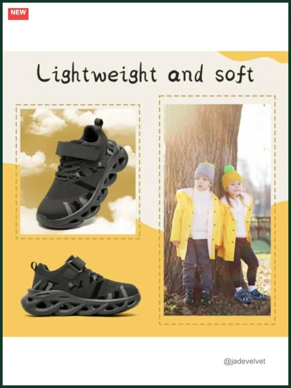 Kids Lightweight Mesh Athletic Shoes with Hook & Loop Closure