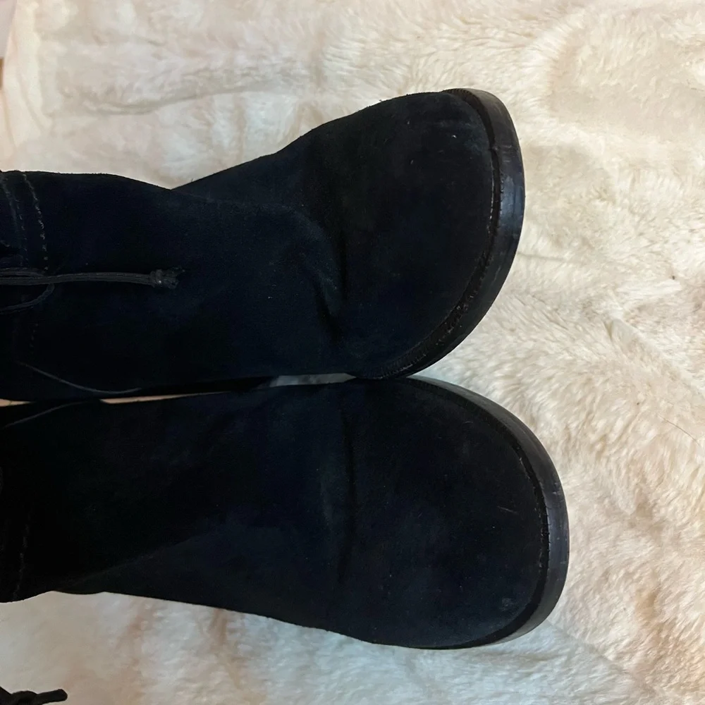 Ugg Jerene Womens 9.5M Genuine Black Shearling Lined Chunky Heel Winter Boots