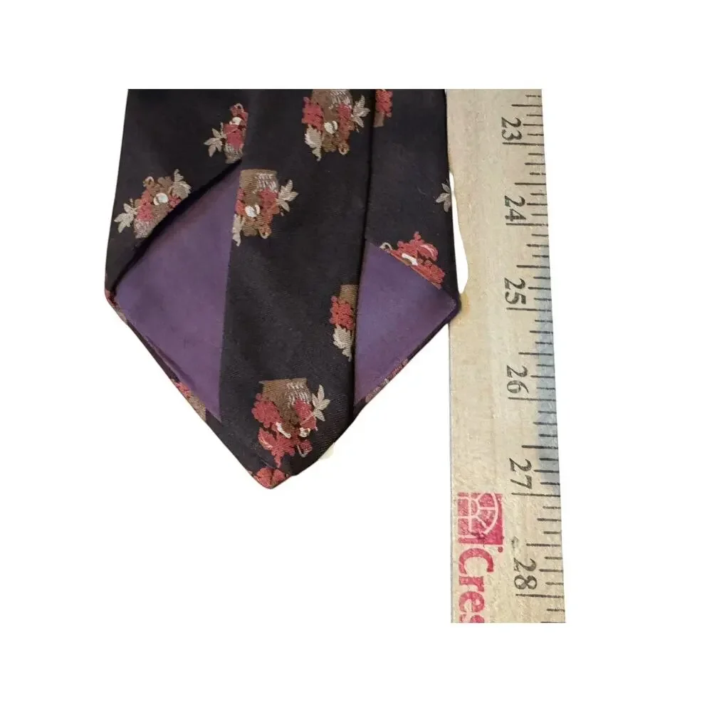 Vintage Berkley Cravats Thanksgiving Harvest Basket‎ Silk Tie Famous Barr NWT
